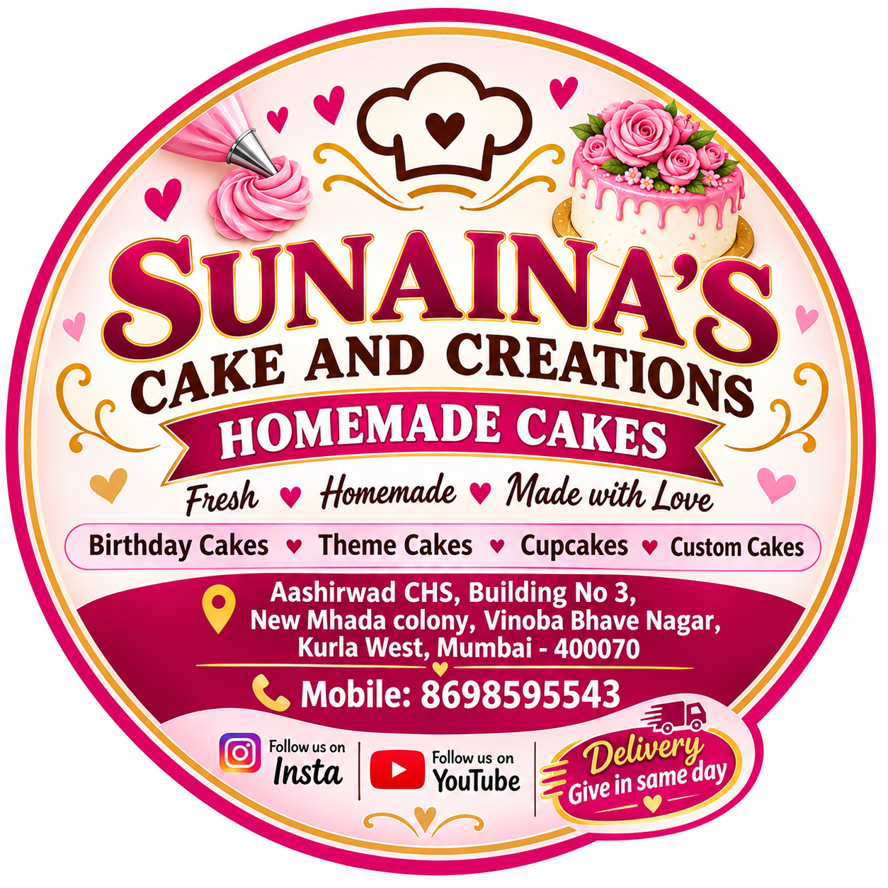 Sunaina's Cake and Creation